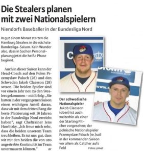 Niendorfer Wochenblatt, 8.3.2017 Stealers planen mit zwei Nationalspielern